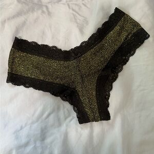 Victoria's Secret Black and Gold Sparkle Panties